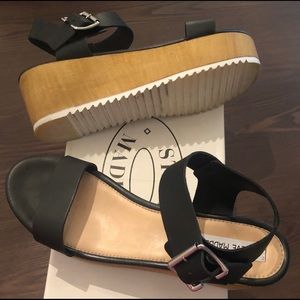 Black platform heel sandals